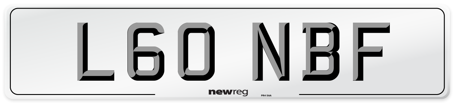 L60 NBF Number Plate from New Reg